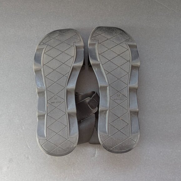 Black suede and leather strappy velcro sandals  made in Italy size 39 - Picture 5 of 11